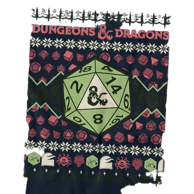 Men's Dungeons And Dragons 20 Sided Dice Ugly Christmas T-Shirt