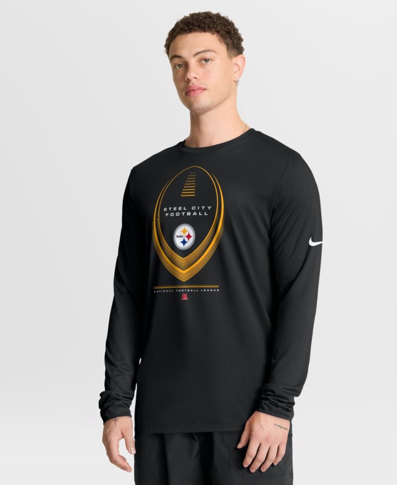 Men's Pittsburgh Steelers Legend Icon Long-Sleeve Crewneck T-Shirt