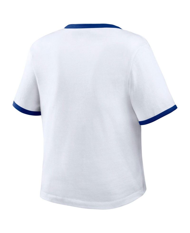 Women's White Los Angeles Dodgers Ringer Baby T-Shirt
