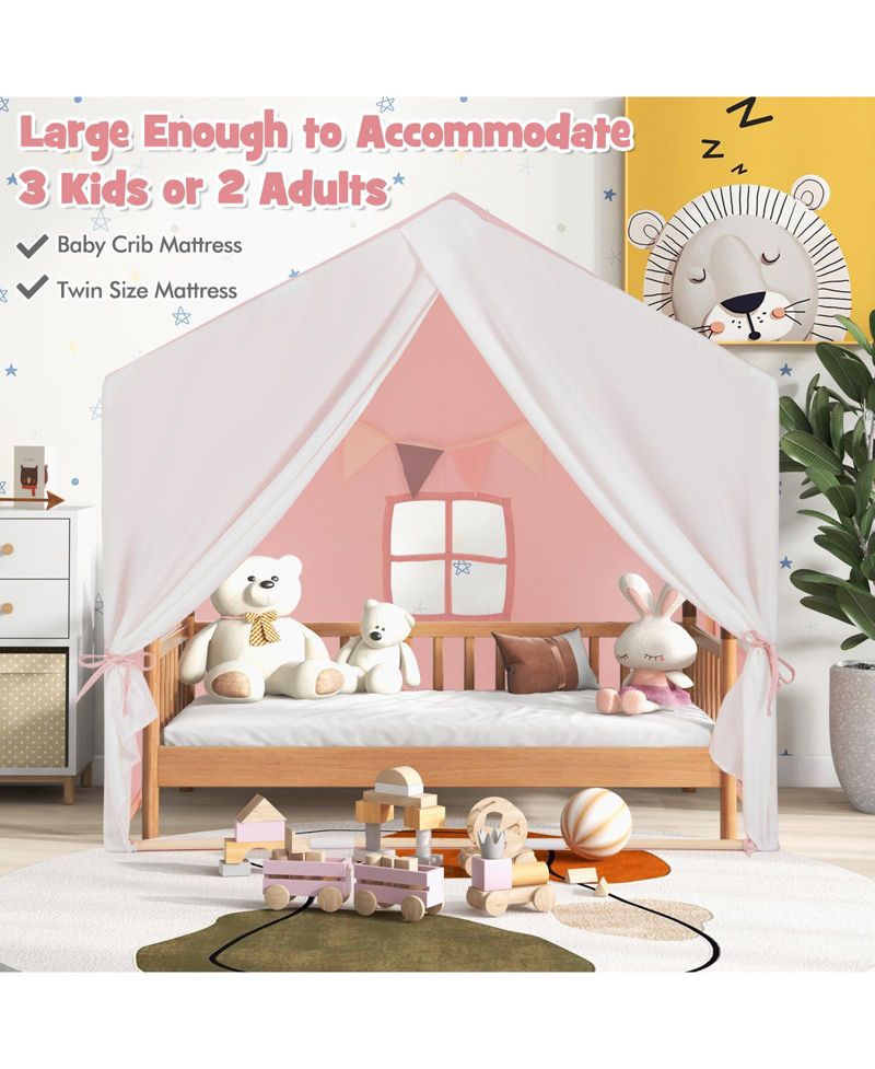 Indoor-Outdoor Play Tent with Washable Mat, 3-Piece Set