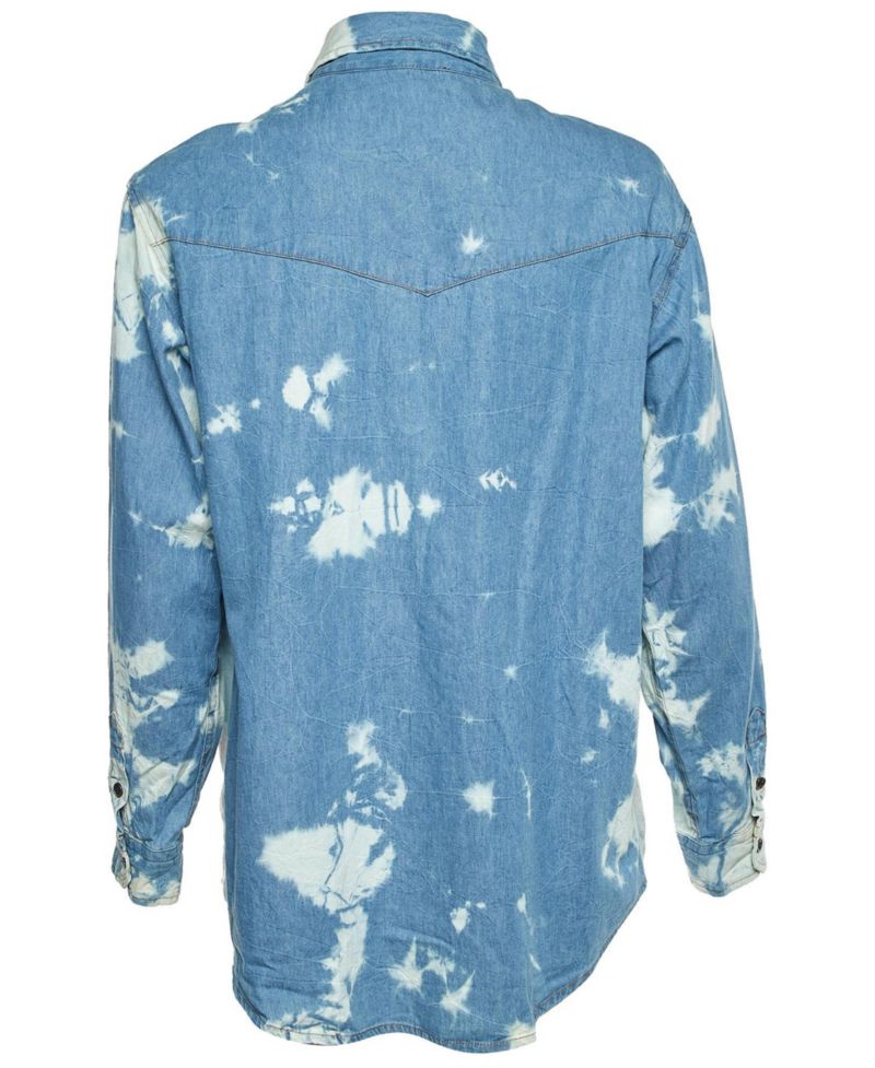 Women's Tie-Dye Western Denim Shirt