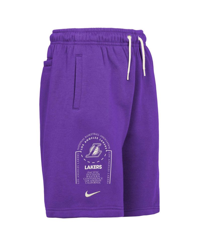 Big Boys and Girls Purple Los Angeles Lakers Courtside Club Fleece Shorts