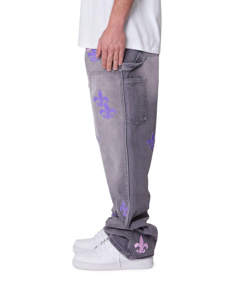 Men's Ultra Baggy Fleur Embroidered Carpenter Pants