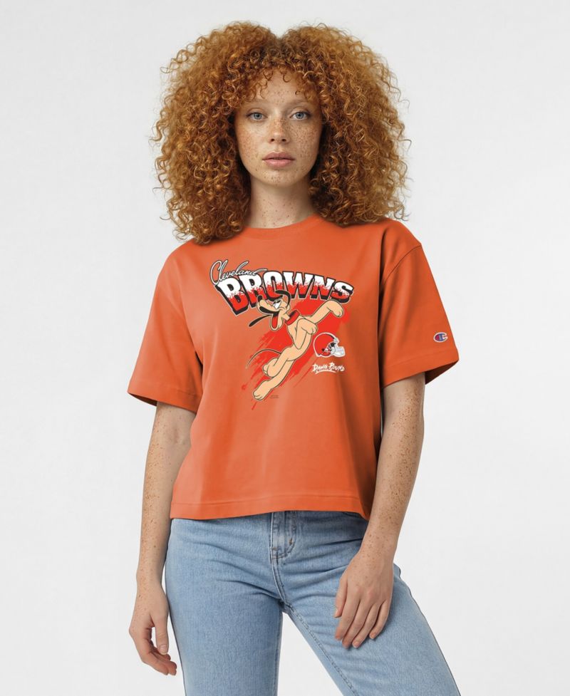 Women's Orange Cleveland Browns Disney X Champion All Star T-Shirt