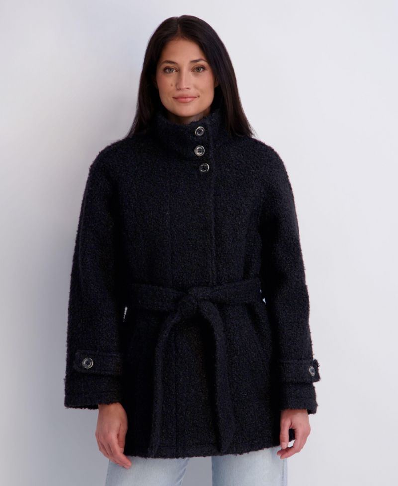 Women's Belted Faux-Boucle Jacket