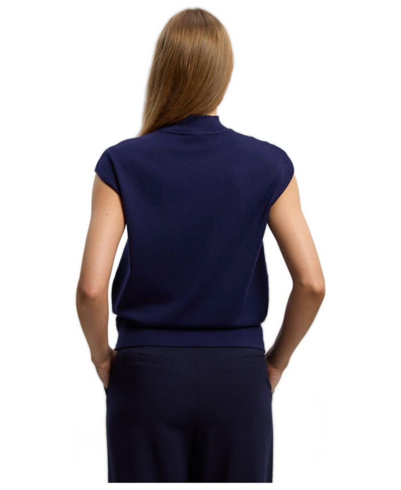 Women's High Neck Knit Tank Top