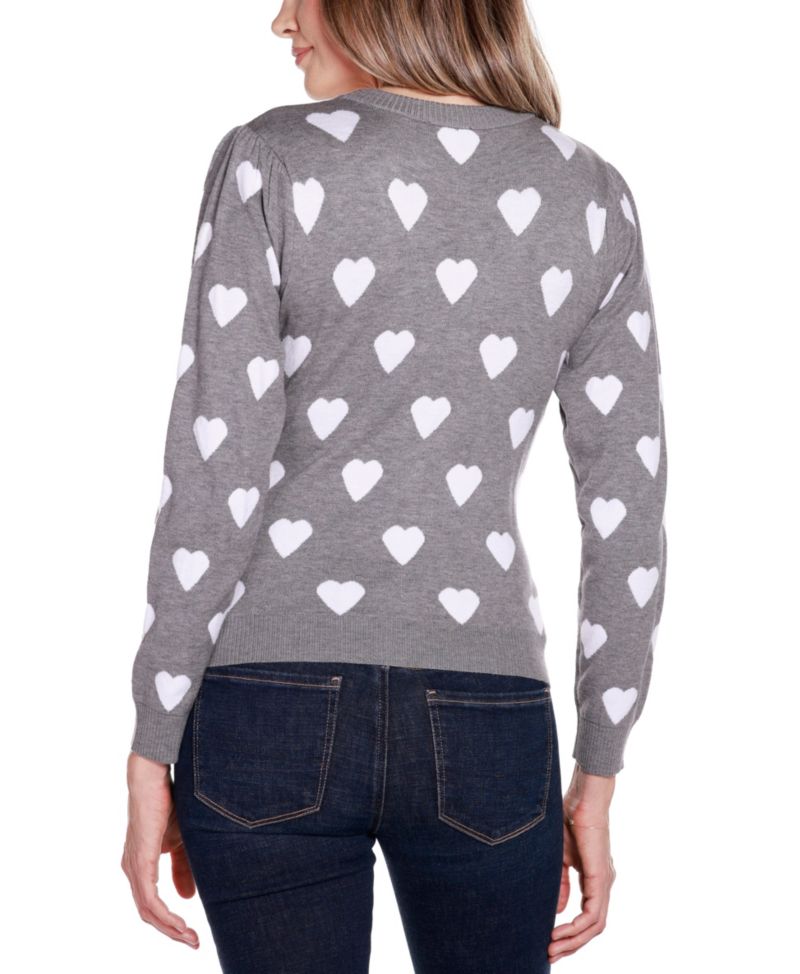 Women's Hearts Jacquard Cardigan Sweater
