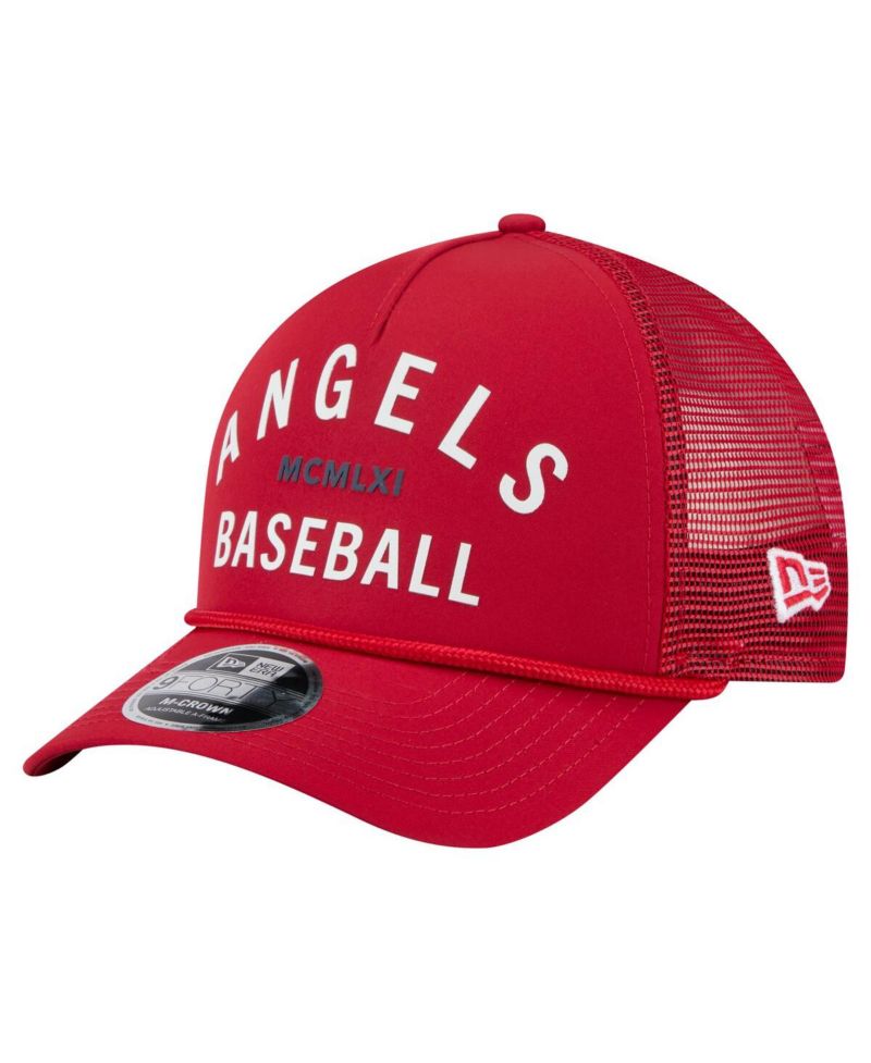 Men's Red Los Angeles Angels Minimalist 9FORTY A-Frame Adjustable Hat