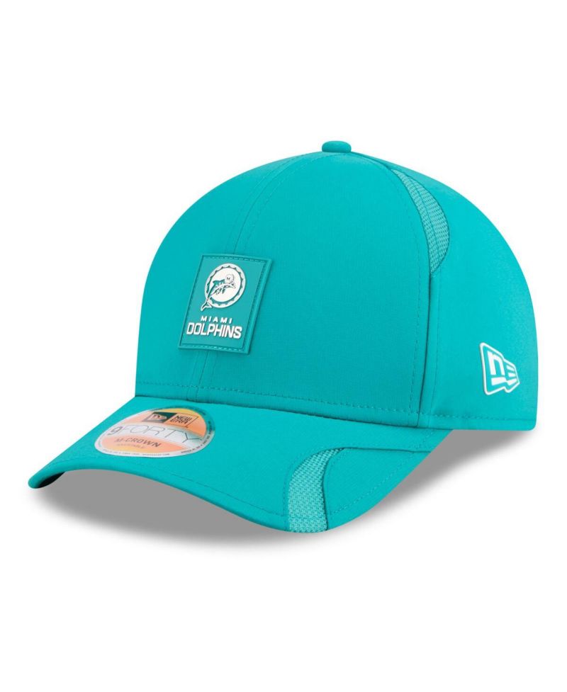 Men's Aqua Miami Dolphins 2025 Sideline Throwback M-Crown 9FORTY Adjustable Hat
