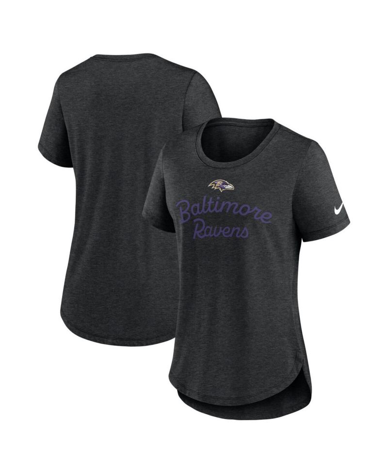 Women's Black Baltimore Ravens Script Tri-Blend T-Shirt