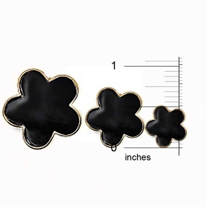 Large and Small Enamel Flower Station Chain Wrap Layer Clover Necklace Rose Gold Plated