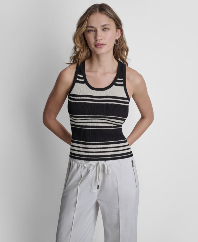 Women's Striped Sweater Tank Top
