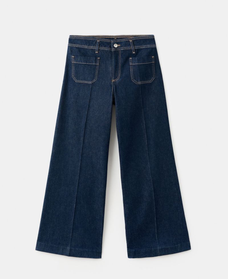 Women's Pockets Wide-Leg Jeans