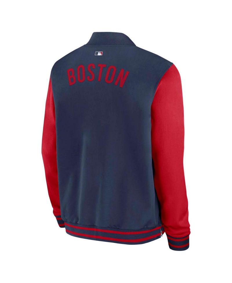 Men's Navy/Red Boston Red Sox Authentic Collection Dugout Full-Zip Bomber Jacket