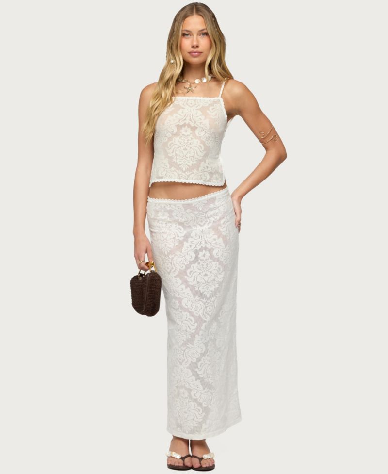 Women's Violette Sheer Lace Maxi Skirt