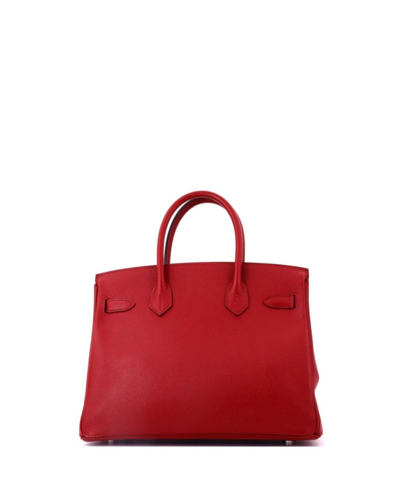 Birkin 30 Handbag Red Epsom with Palladium Hardware
