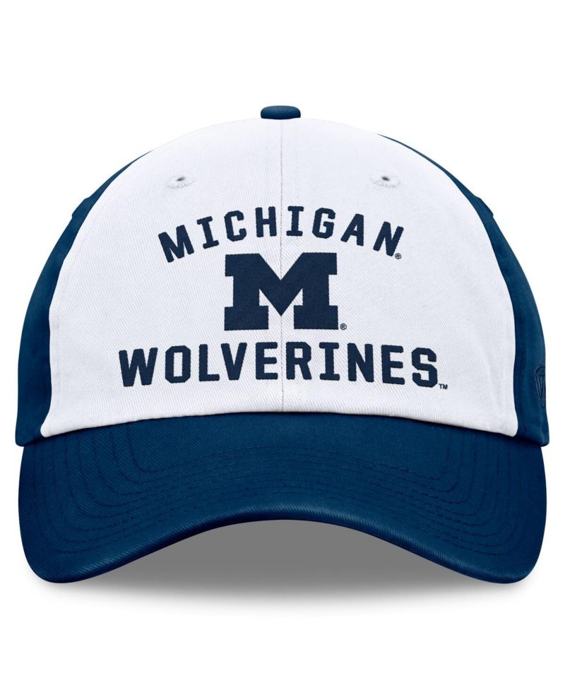 Men's White/Navy Michigan Wolverines Heritage Weston Adjustable Hat
