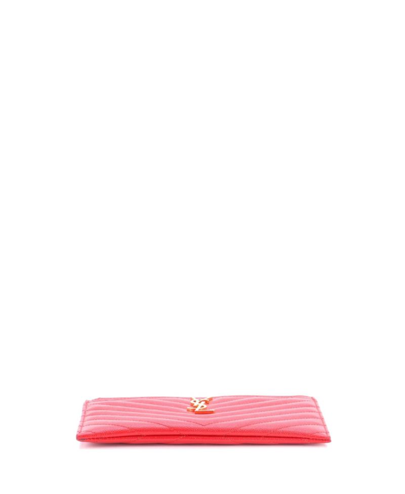Medium Classic Monogram Zip Bill Pouch Matelasse Chevron Leather