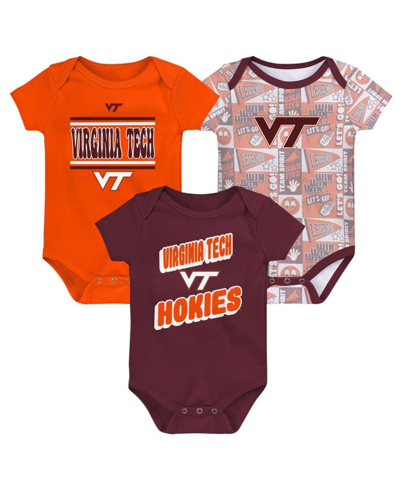 Newborn Maroon Virginia Tech Hokies Sunday Comics Bodysuit 3-pack