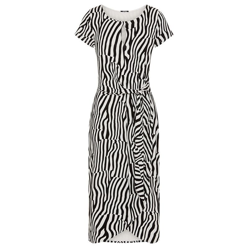 Women's Modern Zebra Faux Wrap Dress