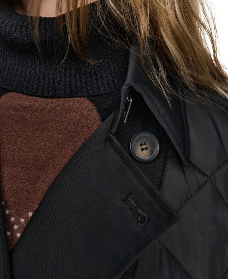 Women's Belted Quilted Trench Coat