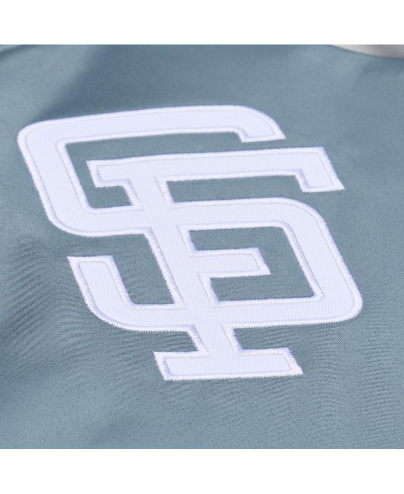 Men's Gray San Francisco Giants Thunderstorm Head Coach Lightweight Satin Full-Snap Jacket
