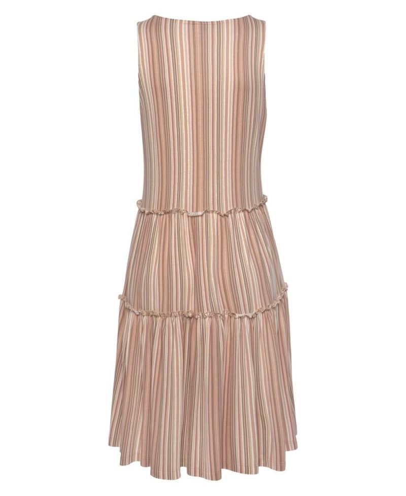 Women's Tiered Striped Sleeveless Dress