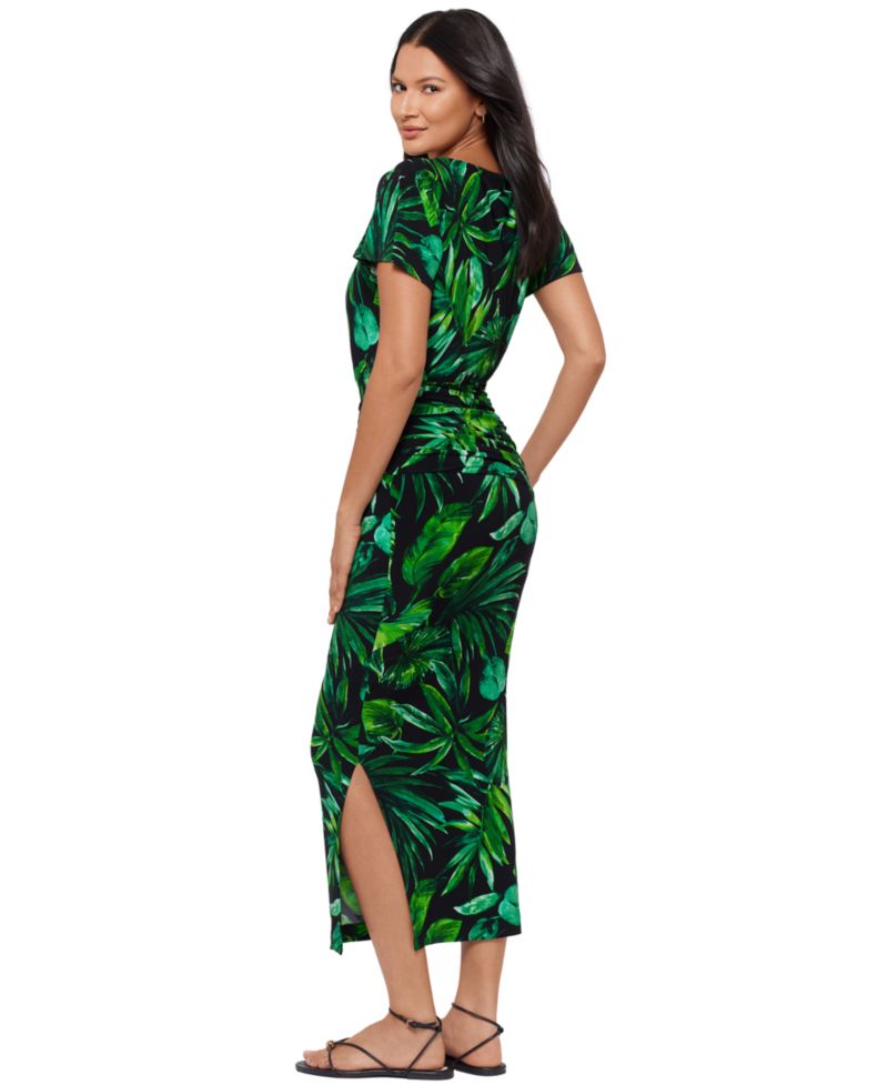 Women's Verdure Printed Round Neck Shaping Dress
