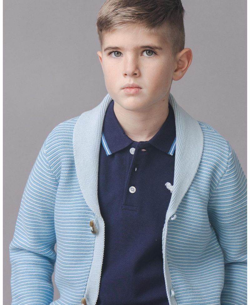 Hope and Henry Little and Big Boys' Organic Shawl Collar Cardigan Sweater