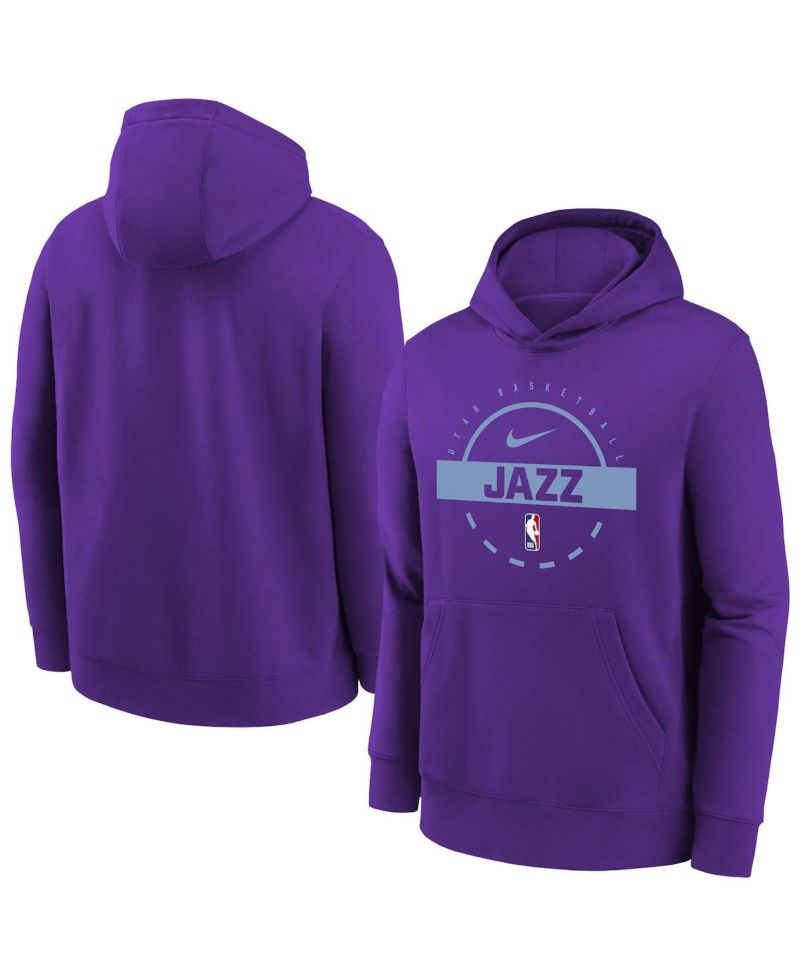 Big Boys and Girls Purple Utah Jazz 2025/26 Club Fleece Practice Hoodie