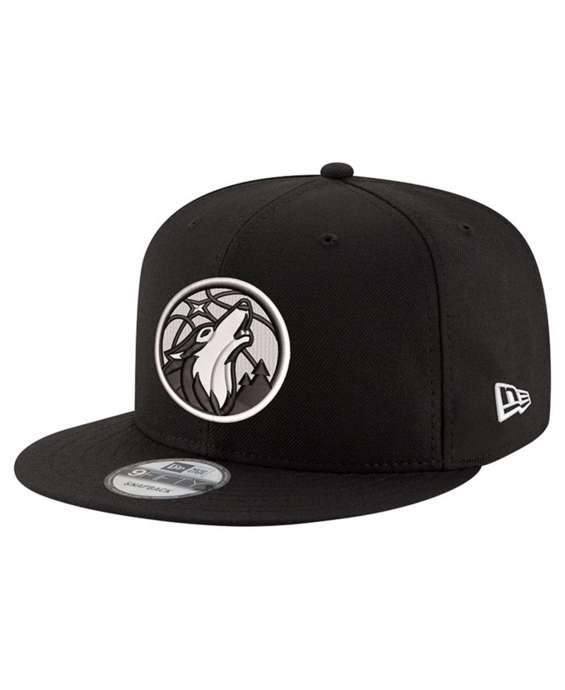 Men's Black/White Minnesota Timberwolves 9FIFTY Snapback Hat