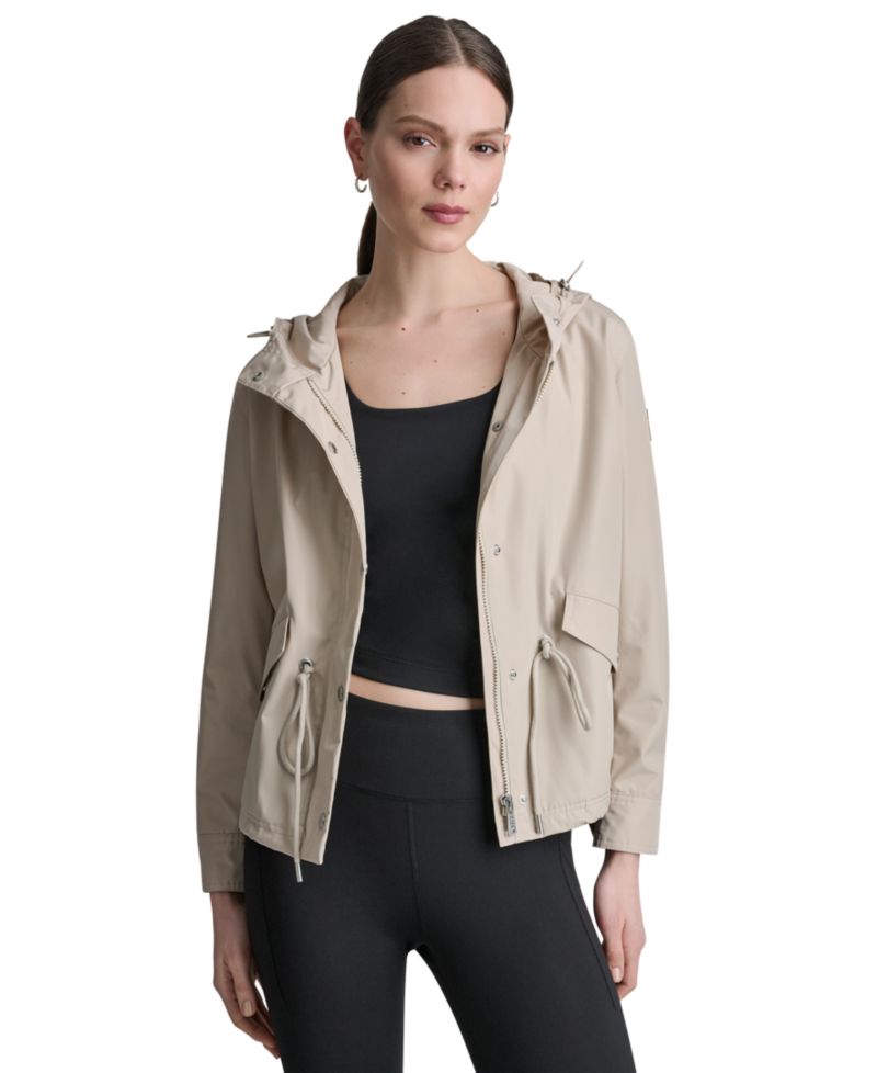 Women's Cropped High-Low Hooded Jacket