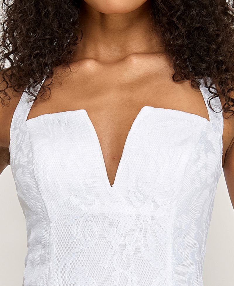 Juniors' Embroidered Ruffle Hem Dress