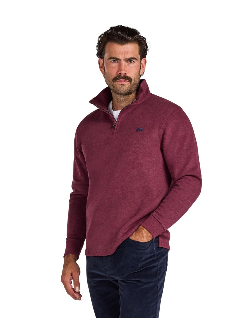 Men's Big & Tall French Rib Quarter Zip Classic-Fit Cotton-Blend Sweatshirt