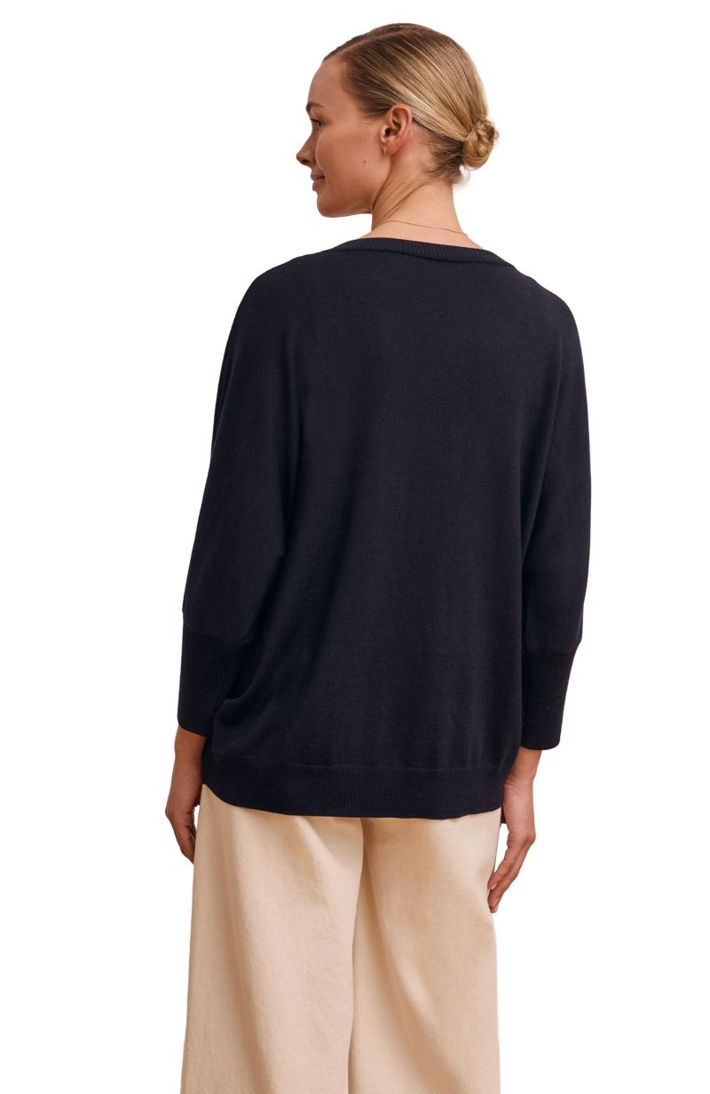Women's Slouchy V-Neck Pure Wool Jumper