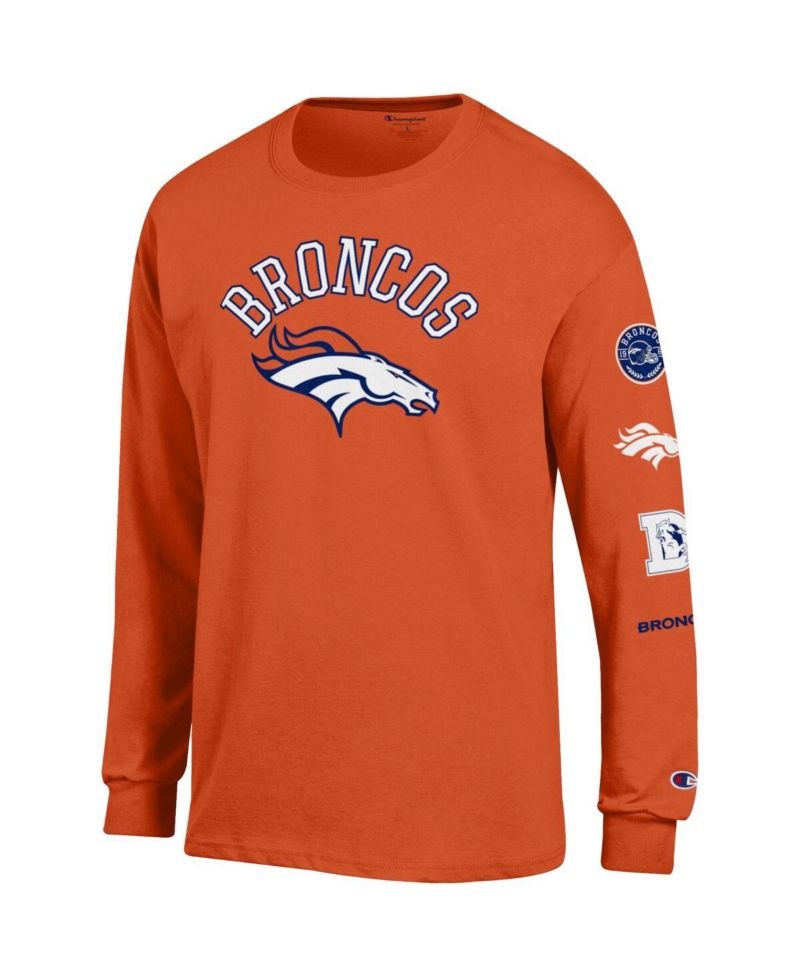Men's Orange Denver Broncos Seal Long Sleeve T-Shirt