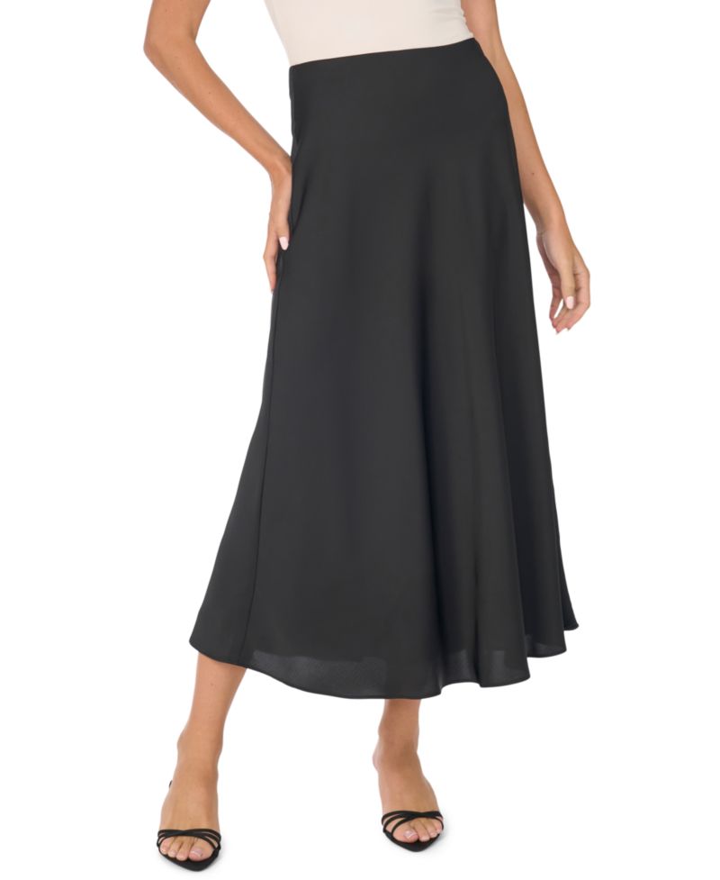 Women's Satin Maxi A-Line Skirt
