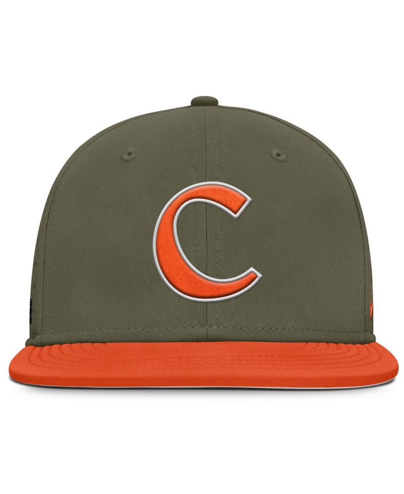 Men's Olive Clemson Tigers On-Field Dugout True Performance Fitted Hat