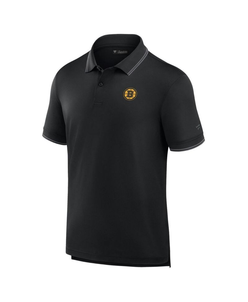 Men's Black Boston Bruins Front Office Pique Polo Shirt