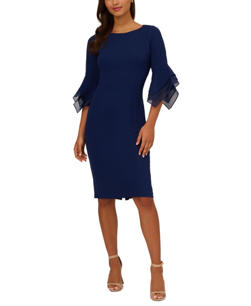 Petite Tiered-Cuff Sheath Dress