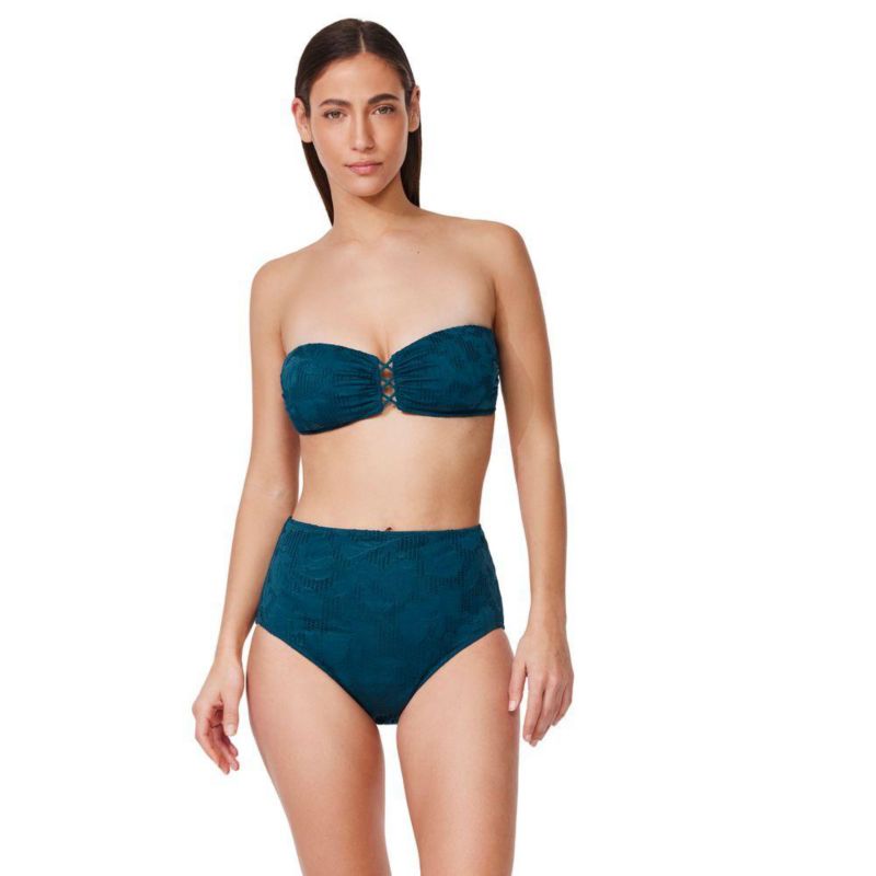 Womens Jolene Textured Bandeau Bikini Top