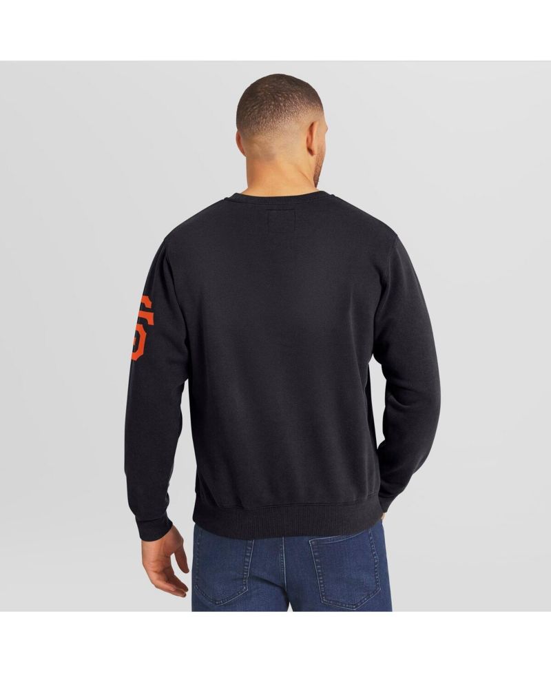 Darius Rucker Collection by Men's Black San Francisco Giants Washed Crew Neck Pullover Sweatshirt