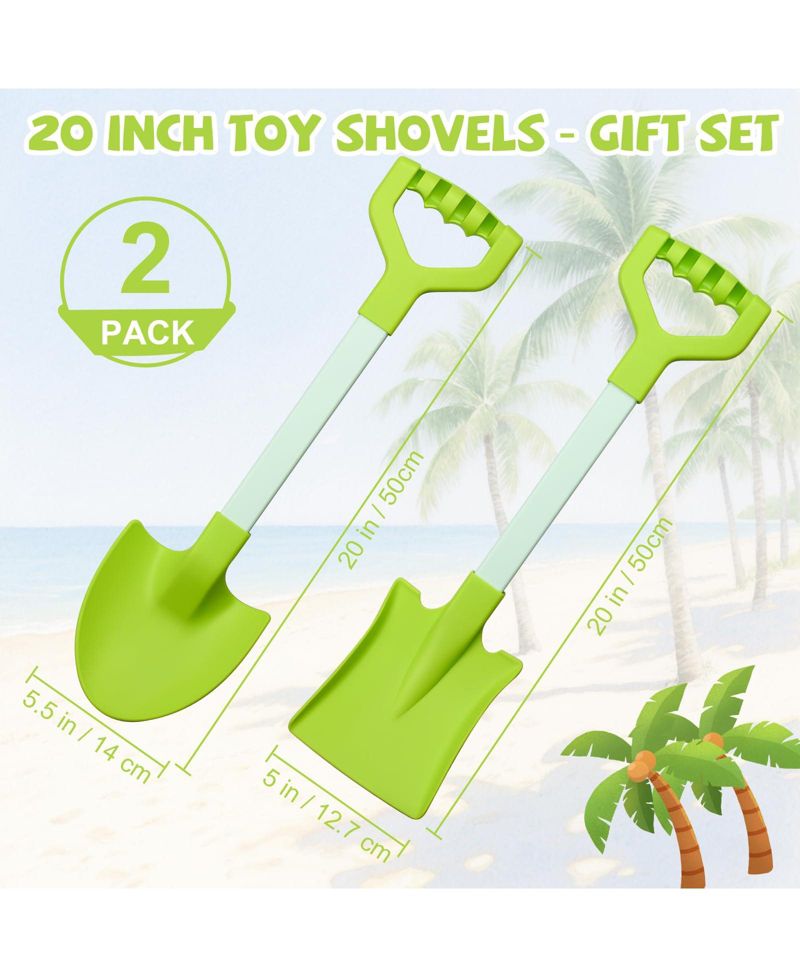 20-Inch Durable ABS Beach Shovels, 2-Piece Set