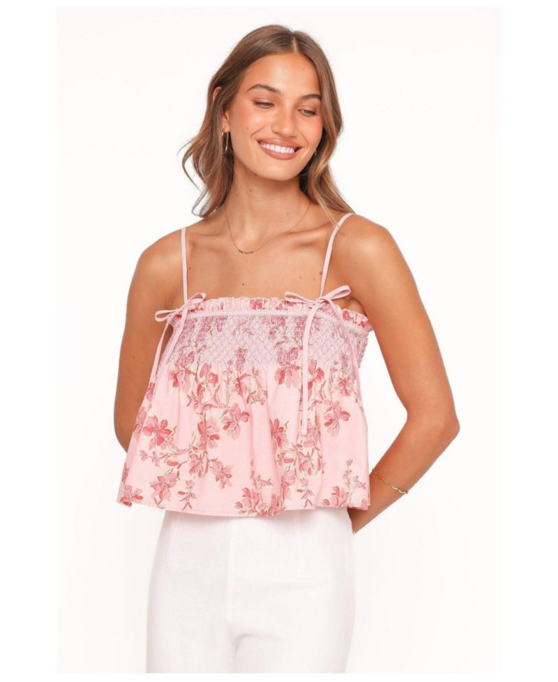 Women's Cosima Square-Neck Floral Crop Cotton Top