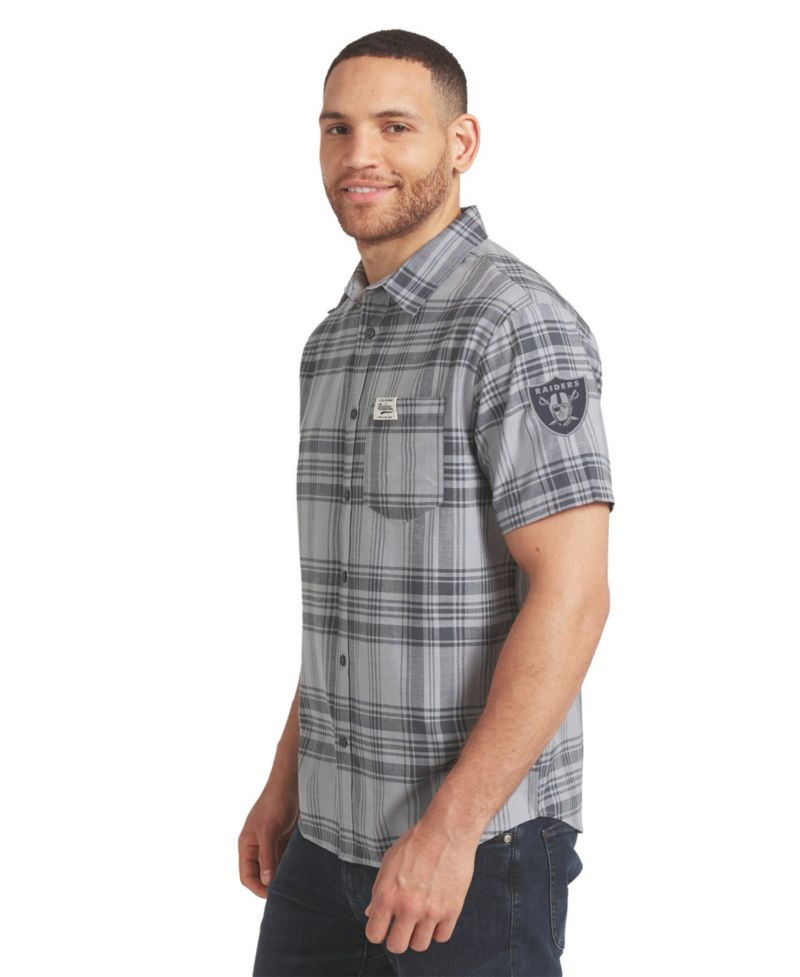 Men's Las Vegas Raiders Plaid Classic-Fit Button-Up Shirt