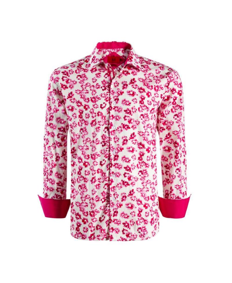 Men's Slim Fit Floral Sport Button-Down Shirt