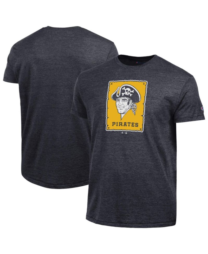 Men's Black Pittsburgh Pirates Cooperstown Logo Tri-Blend T-Shirt