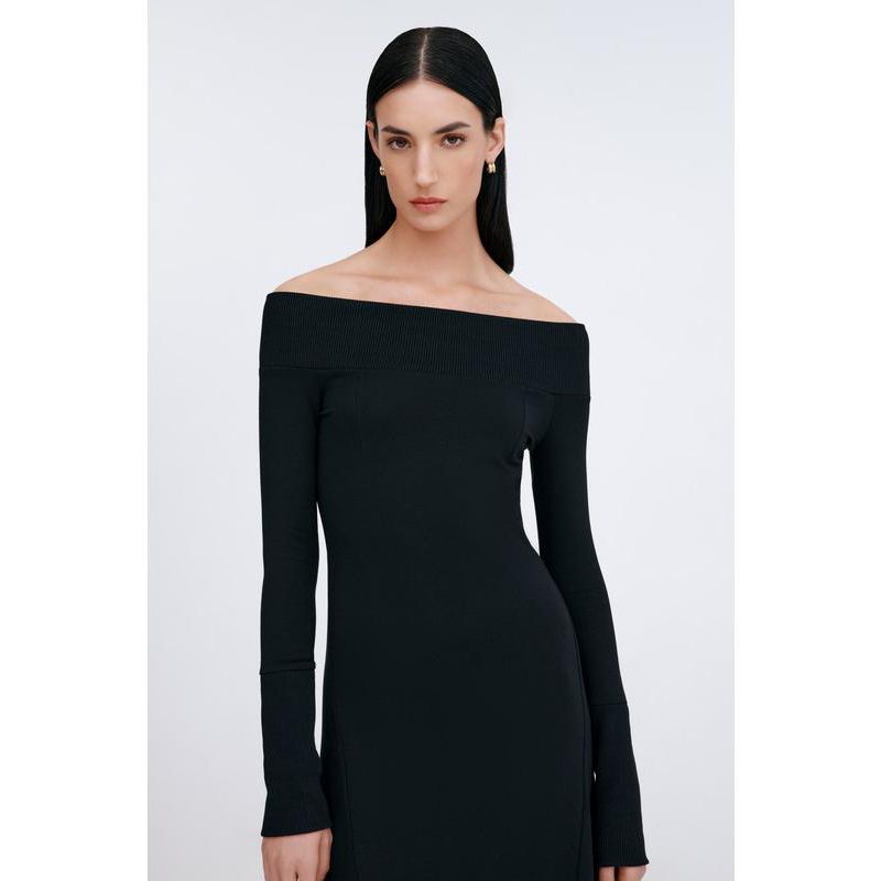 Women's Tilly Boat-Neck Ribbed-Detail A-Line Casual Midi Dress