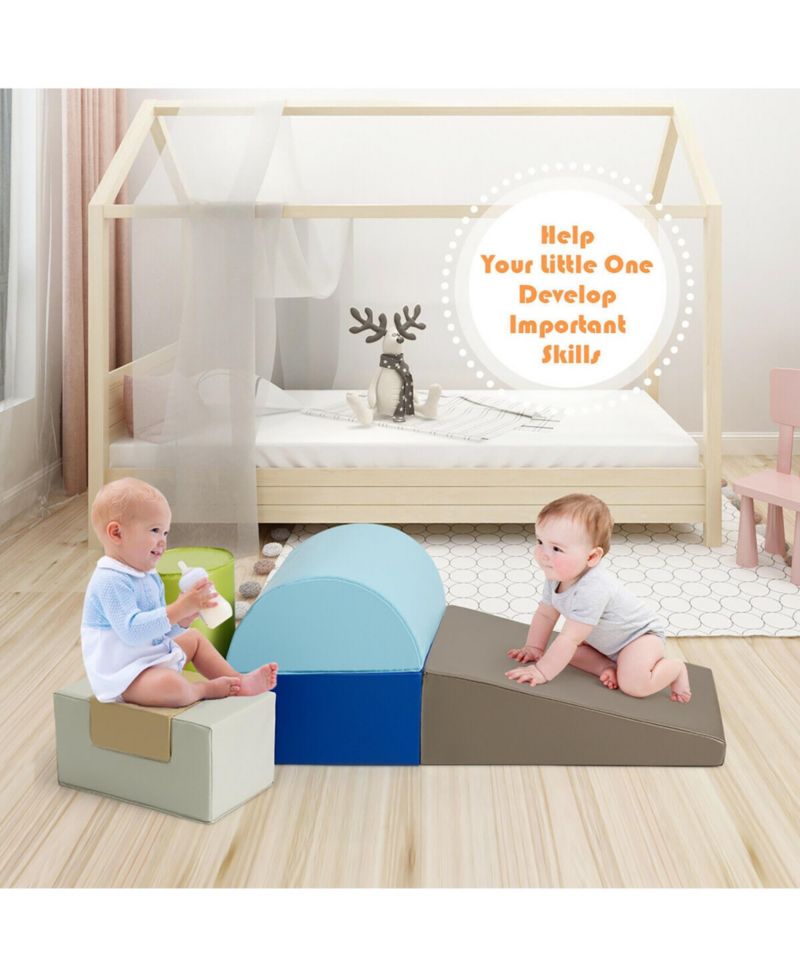 6 Piece Climb Crawl Play Set Indoor Kids Toddler Baby Safe Foam