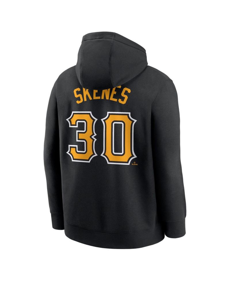 Men's Paul Skenes Black Pittsburgh Pirates Player Name & Number Club Fleece Pullover Hoodie